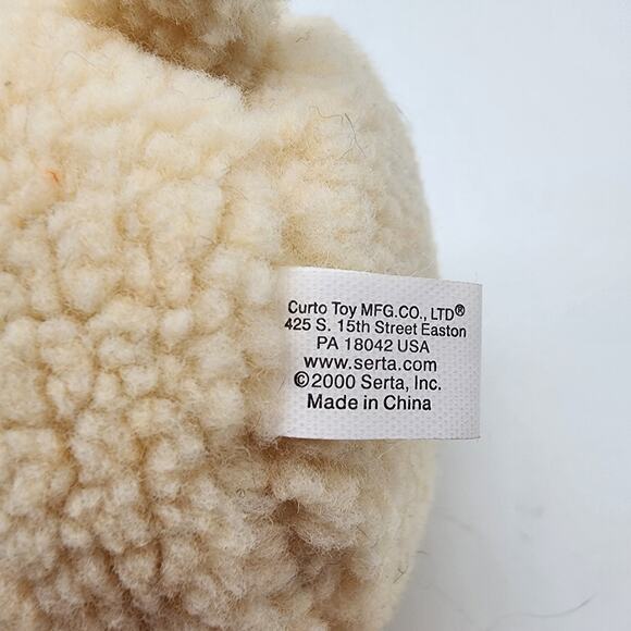 Serta Counting Sheep Plush 8" Cream #85 Large Bulging Eyes Stuffed Animal Toy - Picture 5 of 6